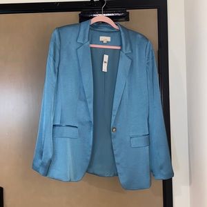 Brand new NWOT Teal/ Satin Blazer from The Loft!